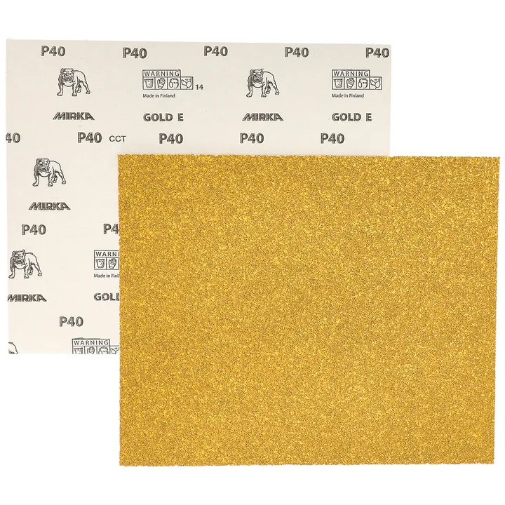 กระดาษทรายขัดแห้ง หลังกระดาษ Mirka Gold 230x280mm. หรือ 9x11"
